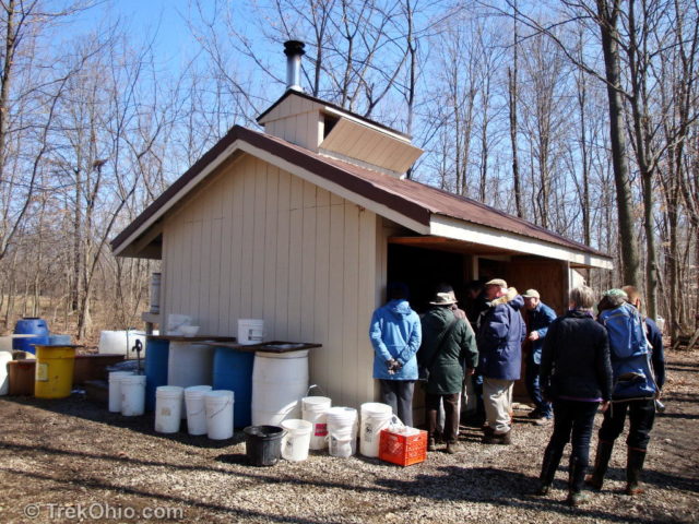 Sugar shack where water is evaporated from the sap to make syrup